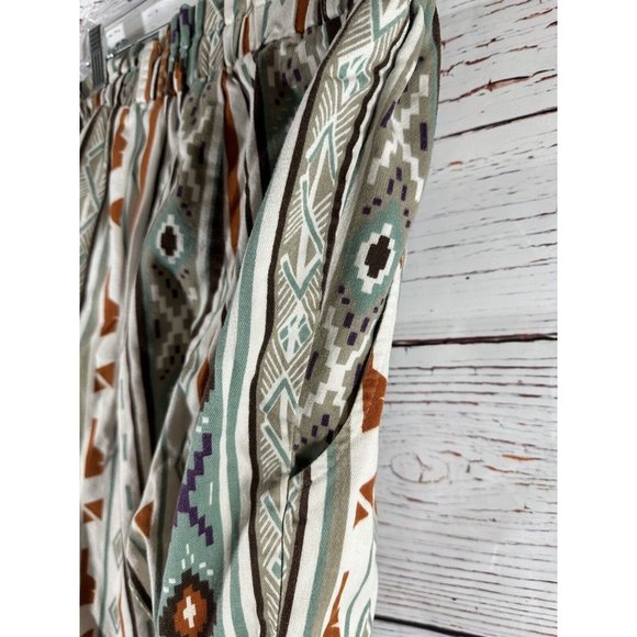 Southwest Aztec Pants Juniors High Waisted Pockets Brushed Cotton USA Vtg - Picture 11 of 16